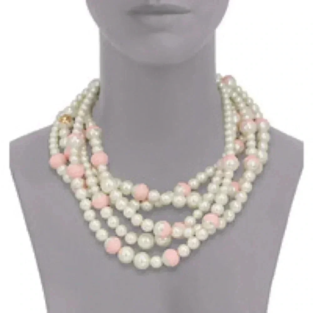 NWOT Rare Tory Burch Dipped Evie Pearl Statement Necklace